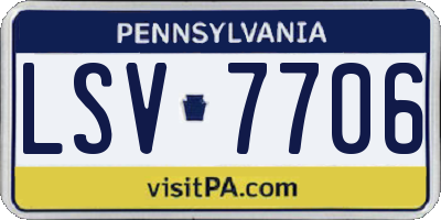 PA license plate LSV7706