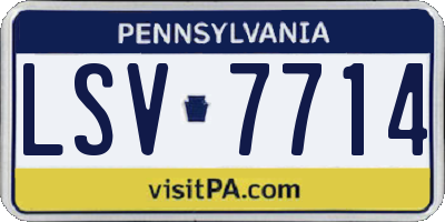 PA license plate LSV7714