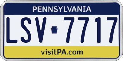 PA license plate LSV7717