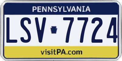 PA license plate LSV7724