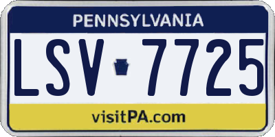 PA license plate LSV7725