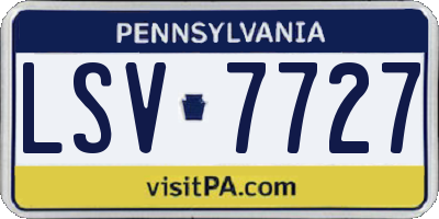 PA license plate LSV7727