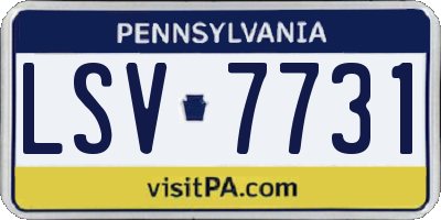 PA license plate LSV7731