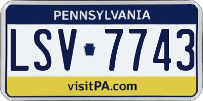 PA license plate LSV7743