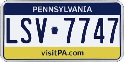 PA license plate LSV7747