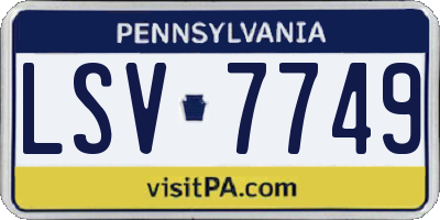 PA license plate LSV7749