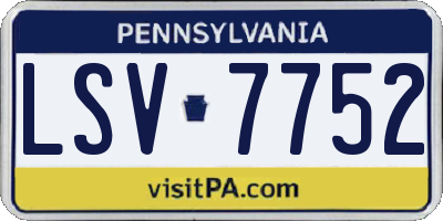 PA license plate LSV7752