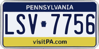 PA license plate LSV7756