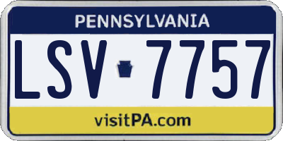 PA license plate LSV7757