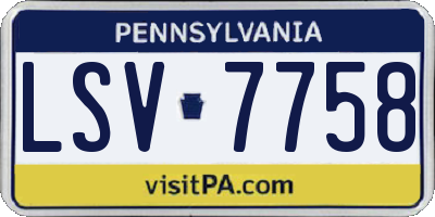 PA license plate LSV7758