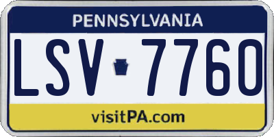 PA license plate LSV7760