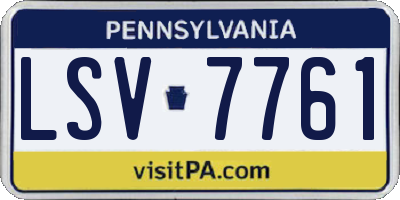 PA license plate LSV7761