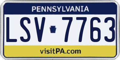 PA license plate LSV7763