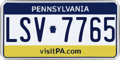 PA license plate LSV7765