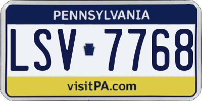 PA license plate LSV7768