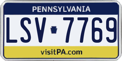 PA license plate LSV7769