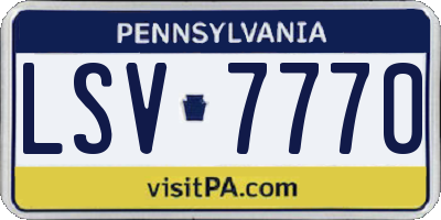 PA license plate LSV7770
