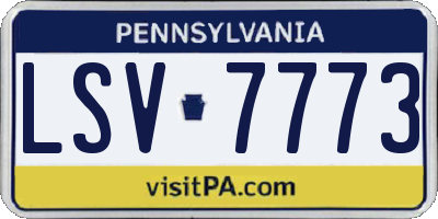 PA license plate LSV7773