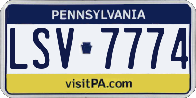 PA license plate LSV7774