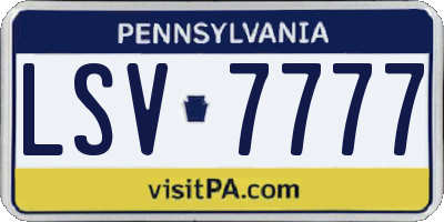 PA license plate LSV7777