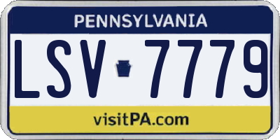PA license plate LSV7779