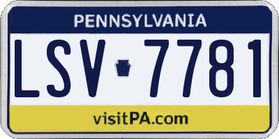 PA license plate LSV7781