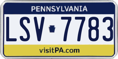 PA license plate LSV7783