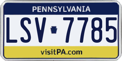 PA license plate LSV7785