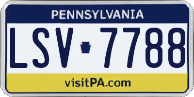 PA license plate LSV7788