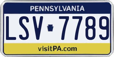 PA license plate LSV7789