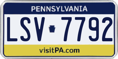 PA license plate LSV7792