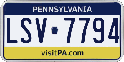 PA license plate LSV7794