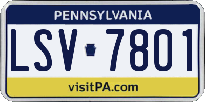 PA license plate LSV7801