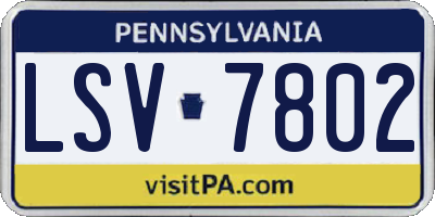 PA license plate LSV7802