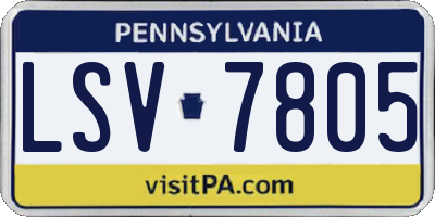 PA license plate LSV7805