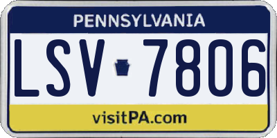 PA license plate LSV7806
