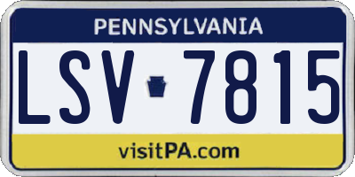 PA license plate LSV7815