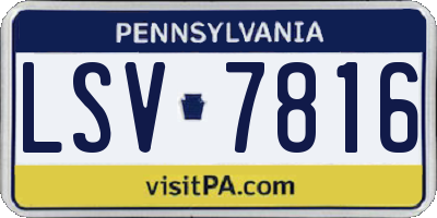 PA license plate LSV7816