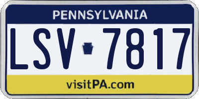 PA license plate LSV7817