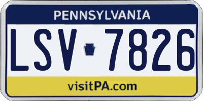 PA license plate LSV7826