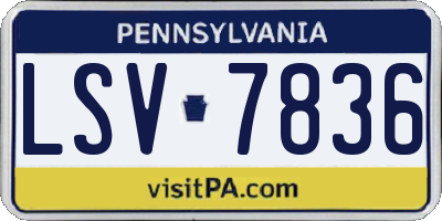 PA license plate LSV7836