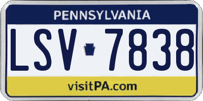 PA license plate LSV7838