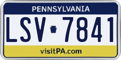 PA license plate LSV7841