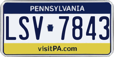 PA license plate LSV7843