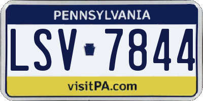 PA license plate LSV7844