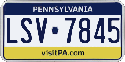 PA license plate LSV7845