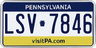 PA license plate LSV7846