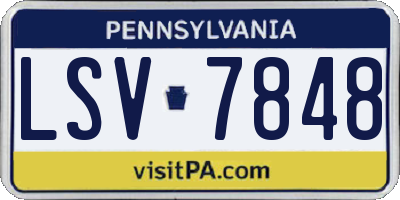 PA license plate LSV7848