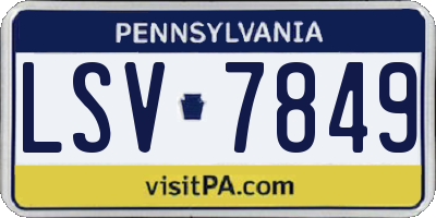 PA license plate LSV7849
