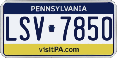 PA license plate LSV7850